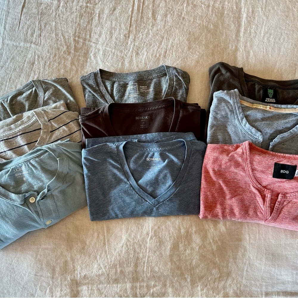 Mixed Casual Tees Bundle - V-necks & Henleys
